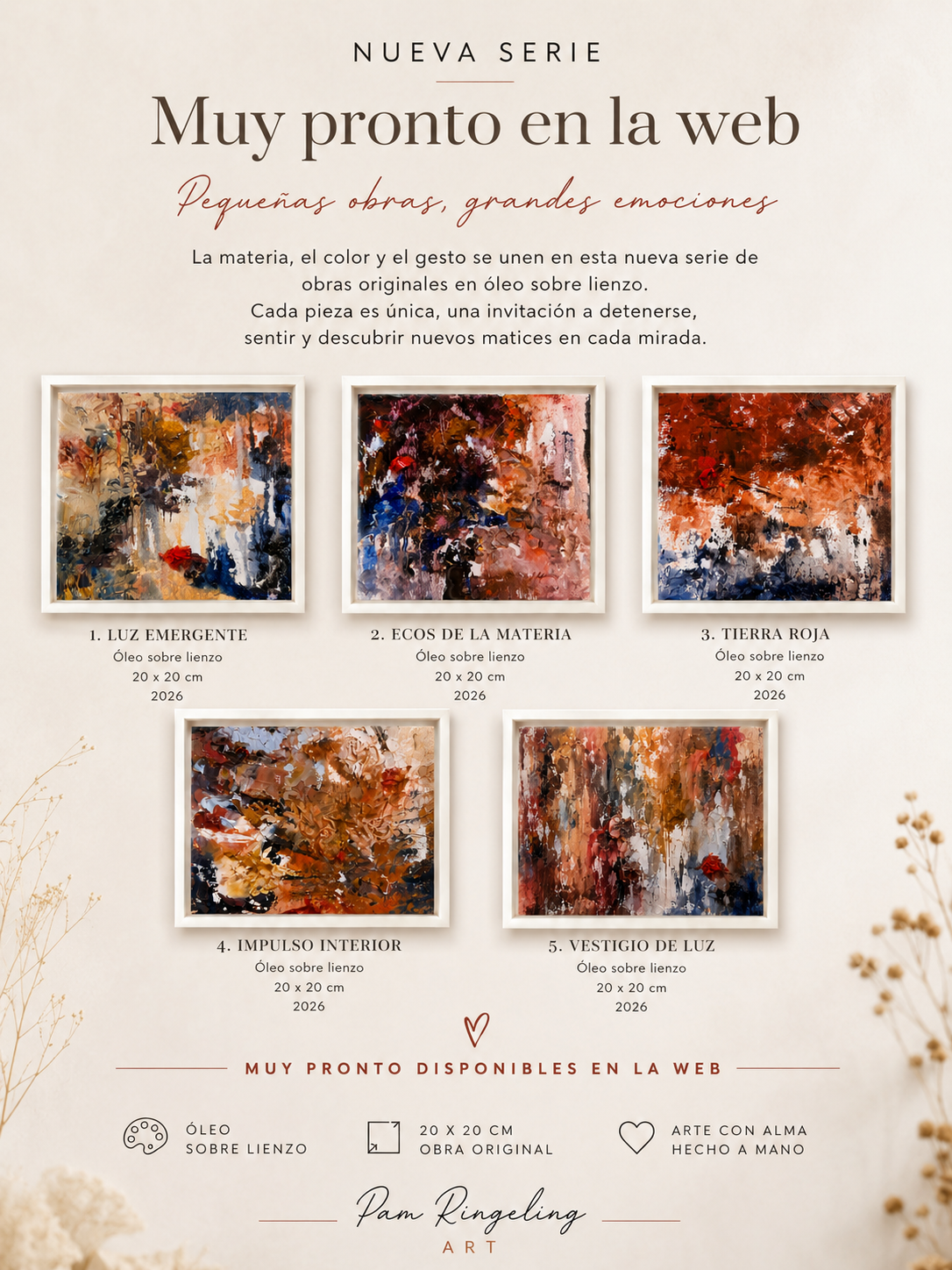Serie Tierra – Colección completa, cinco pinturas originales de Pam Ringeling