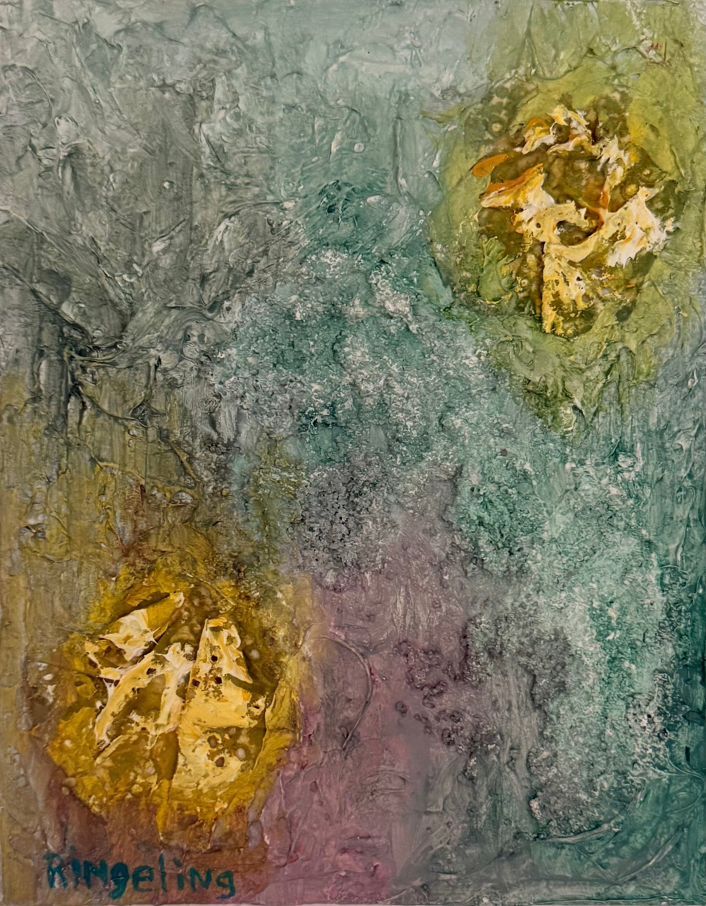 Esencia de Luz – pintura original óleo y acrílico 20x25 cm, Pam Ringeling 2024