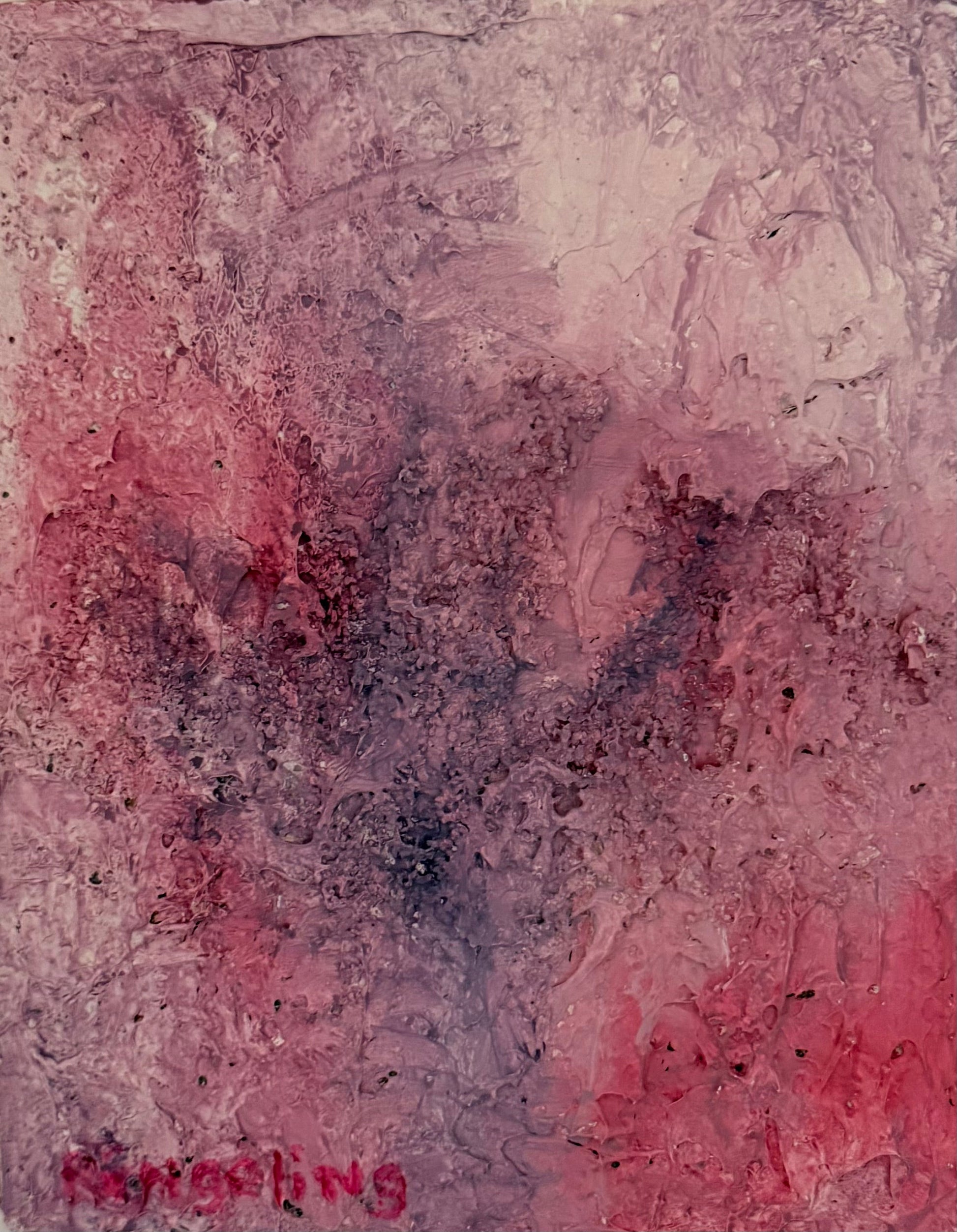 Rosa – pintura original óleo y acrílico 20x25 cm, Pam Ringeling 2024