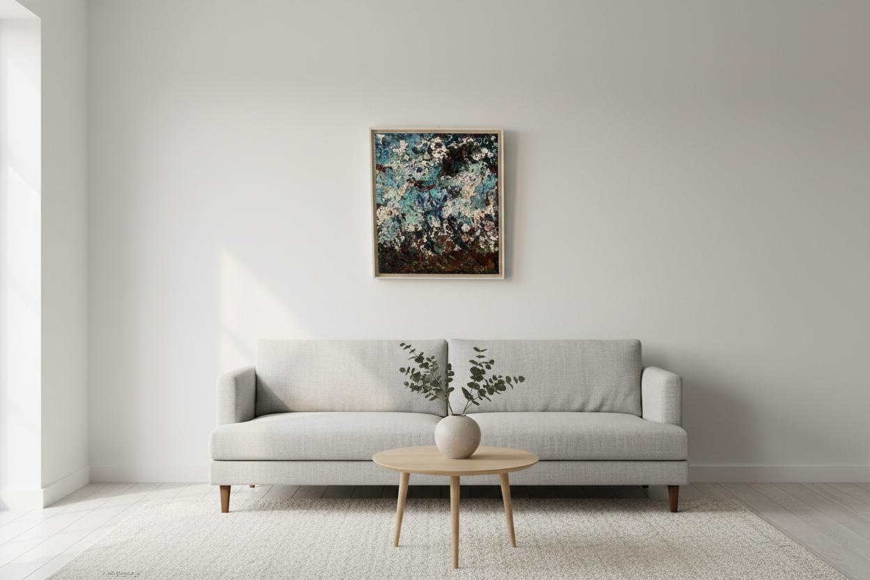 Invierno en un salón minimalista